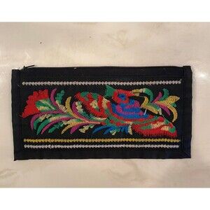 Clutch Wallet Makeup Bag use  it‎ for so many things! Beautiful Bird Embroidered
